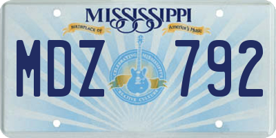 MS license plate MDZ792