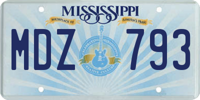 MS license plate MDZ793