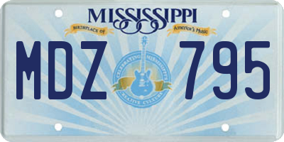 MS license plate MDZ795