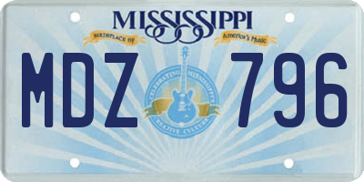 MS license plate MDZ796