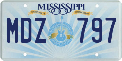 MS license plate MDZ797