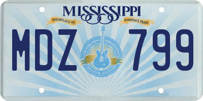 MS license plate MDZ799