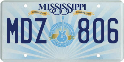 MS license plate MDZ806