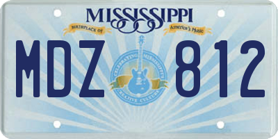 MS license plate MDZ812