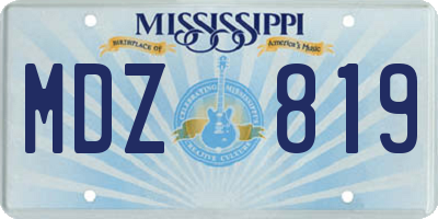 MS license plate MDZ819