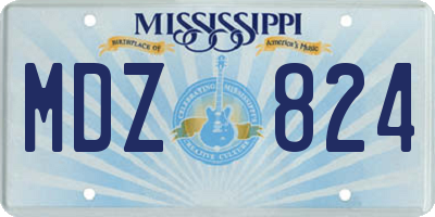 MS license plate MDZ824