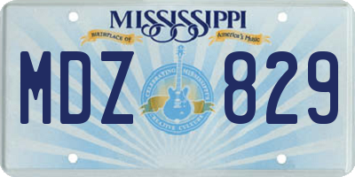 MS license plate MDZ829