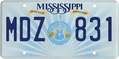 MS license plate MDZ831