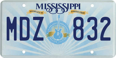 MS license plate MDZ832