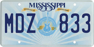 MS license plate MDZ833