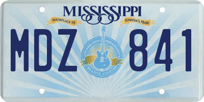 MS license plate MDZ841