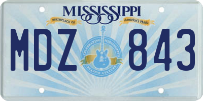 MS license plate MDZ843