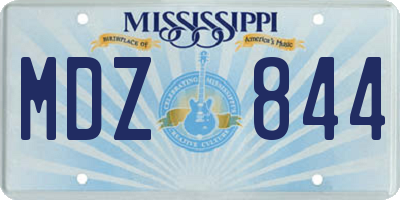 MS license plate MDZ844