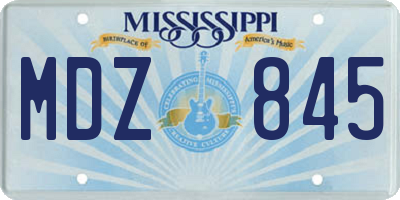 MS license plate MDZ845