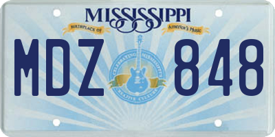 MS license plate MDZ848
