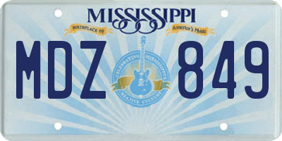 MS license plate MDZ849