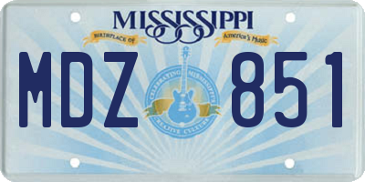MS license plate MDZ851