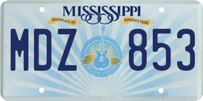MS license plate MDZ853