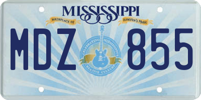 MS license plate MDZ855