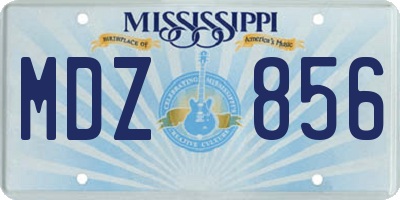 MS license plate MDZ856