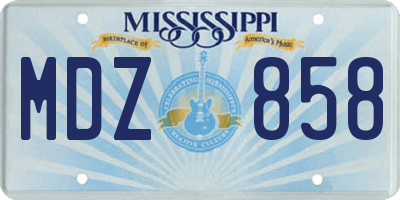 MS license plate MDZ858