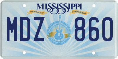 MS license plate MDZ860