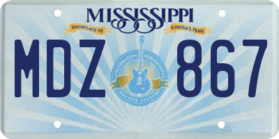 MS license plate MDZ867