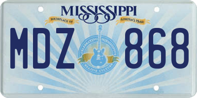 MS license plate MDZ868