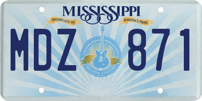 MS license plate MDZ871