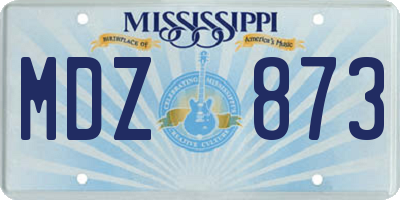 MS license plate MDZ873