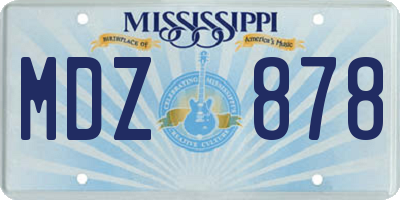 MS license plate MDZ878