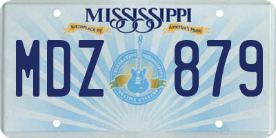 MS license plate MDZ879