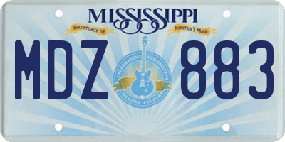 MS license plate MDZ883