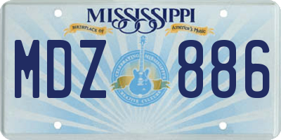 MS license plate MDZ886
