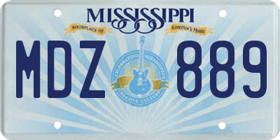 MS license plate MDZ889