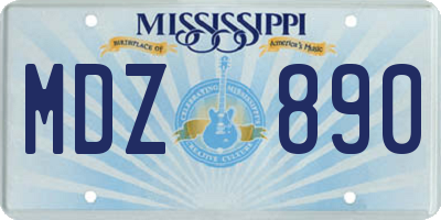 MS license plate MDZ890