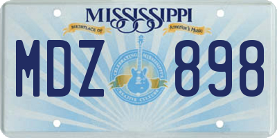 MS license plate MDZ898
