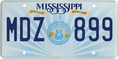 MS license plate MDZ899