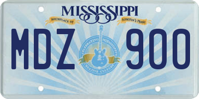 MS license plate MDZ900