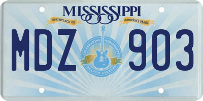 MS license plate MDZ903