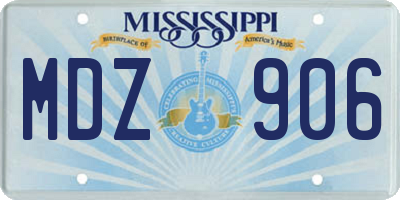 MS license plate MDZ906
