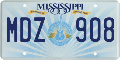 MS license plate MDZ908