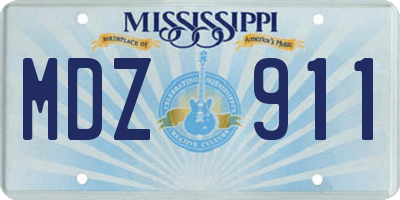 MS license plate MDZ911