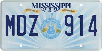 MS license plate MDZ914