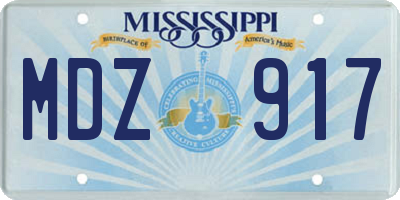 MS license plate MDZ917