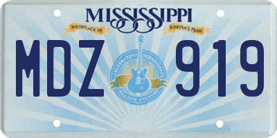 MS license plate MDZ919