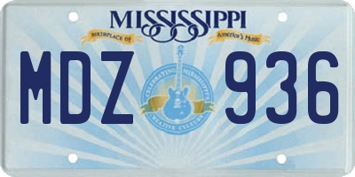 MS license plate MDZ936