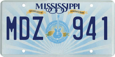 MS license plate MDZ941