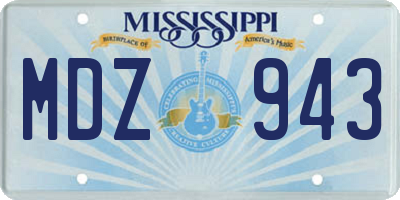 MS license plate MDZ943