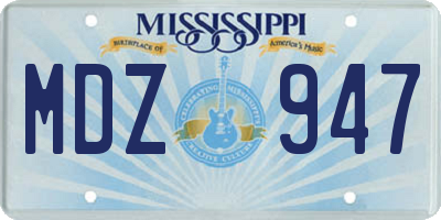 MS license plate MDZ947